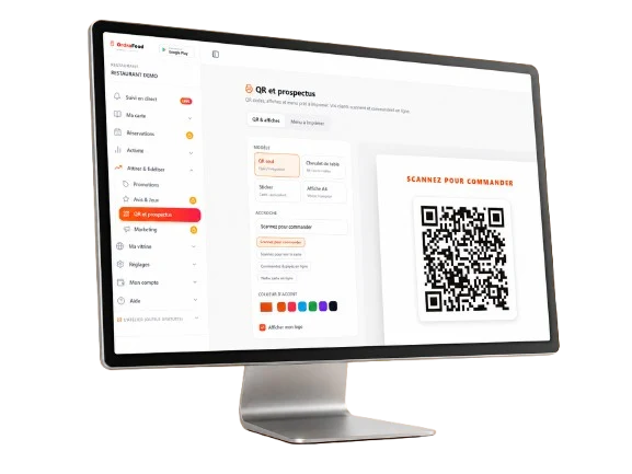 Génération de QR code et prospectus renvoyant vers le site du restaurant