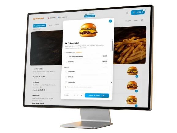 Personnalisation d un article sur le site de commande en ligne du restaurant