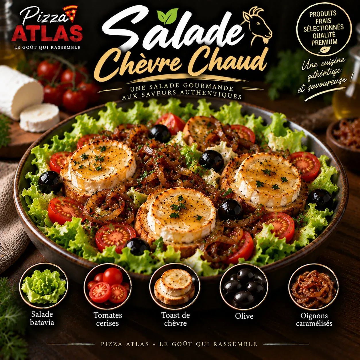 Salade chèvre chaud