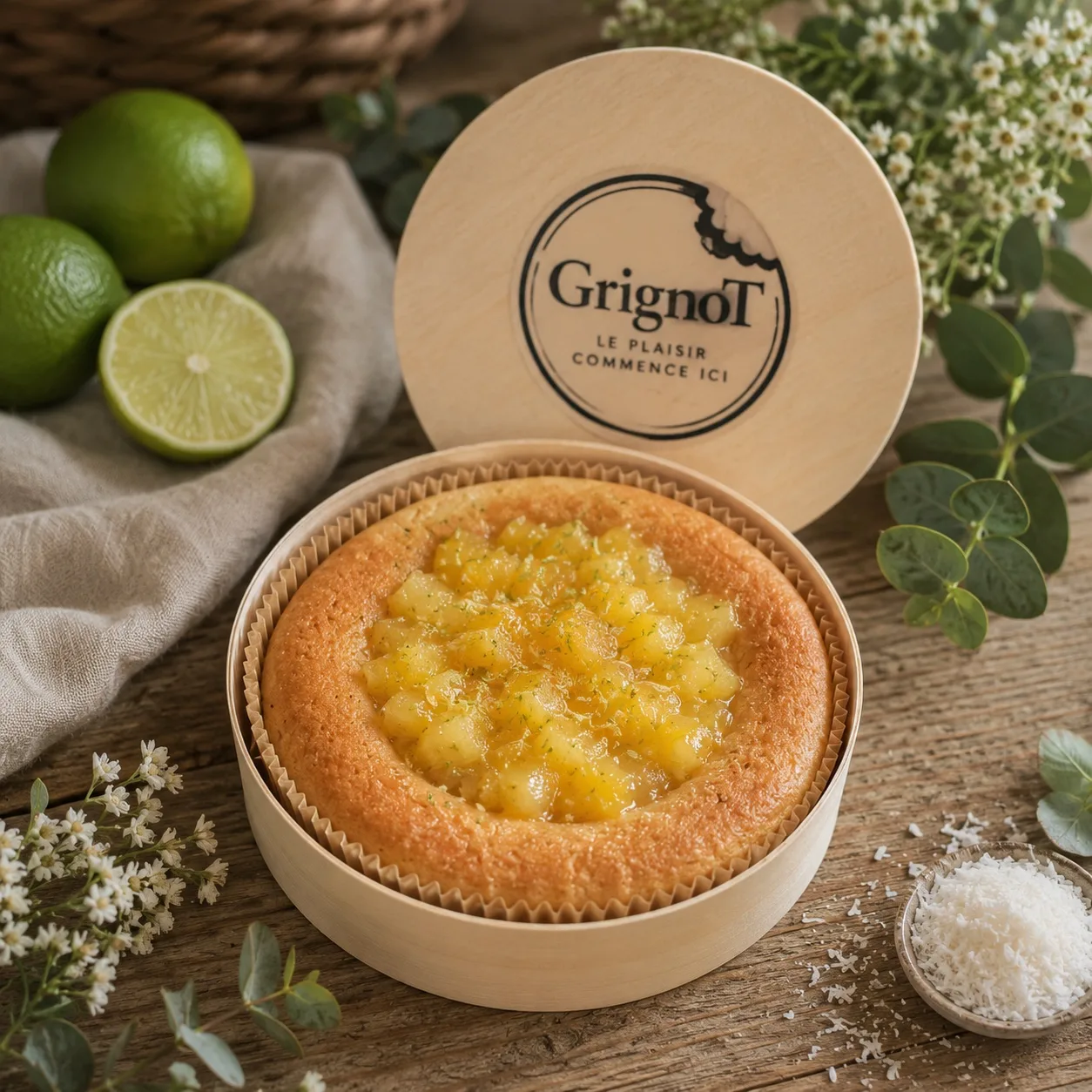 Financier coco / exotique / citron vert pour 2 à 3 personnes