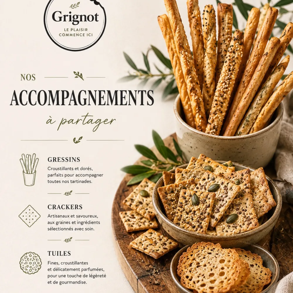 Gressins, tuiles, grissini