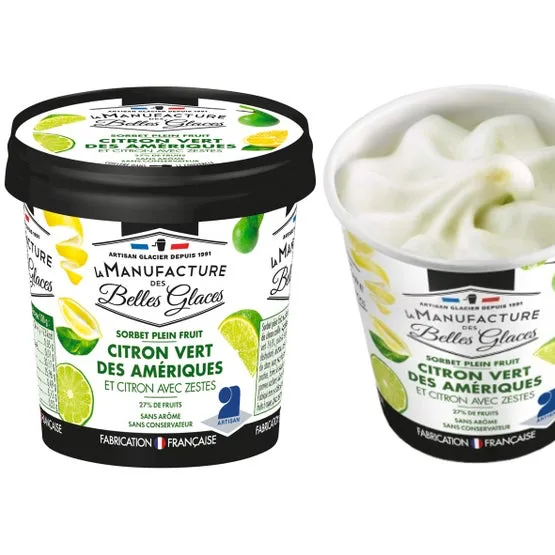 Sorbet plein fruit citron vert des Amériques